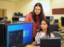 Computer club coding hackathon participants