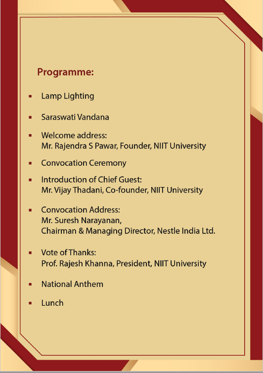 NU convocation programme schedule graphic