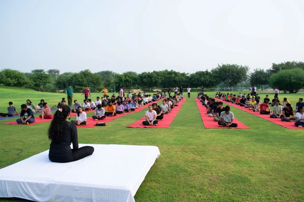 Yoga session students at NIIT University